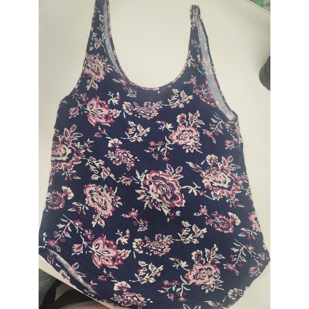 Billabong Floral Tank Top Women's Size S/P‎ Blue Pink Sleeveless Casual